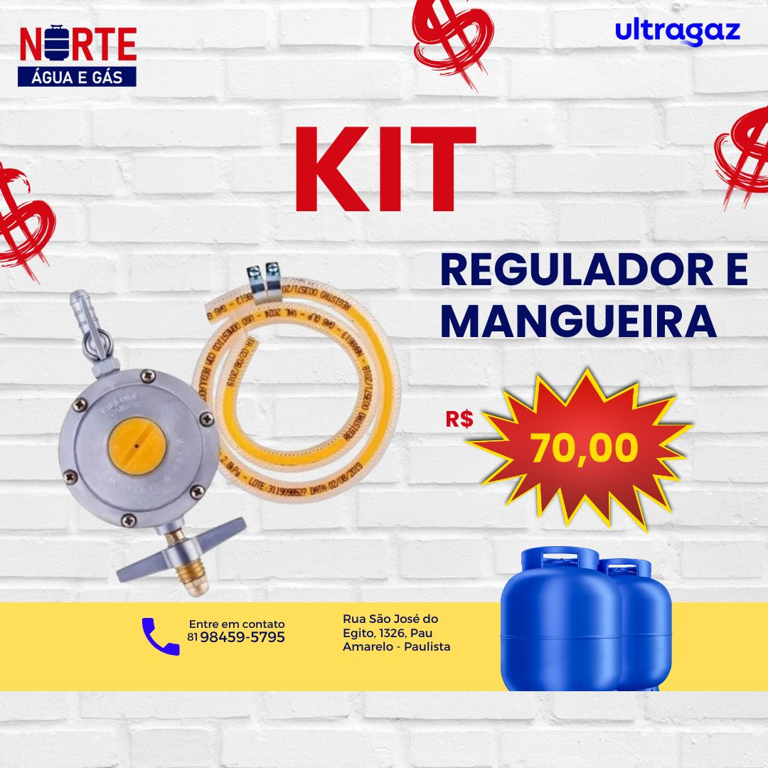 Kit regulador + mangueira Ultragaz